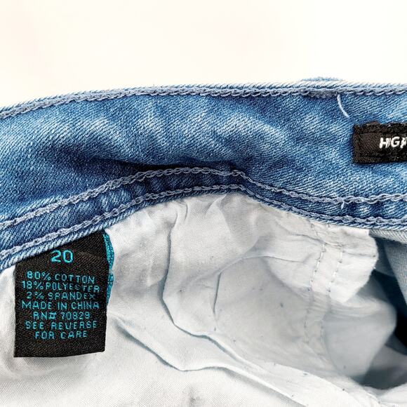 rue21 Blue Two Tone High-Rise Frayed Ankle Skinny Denim Jeans Women's Plus Sz 20 - Picture 6 of 7